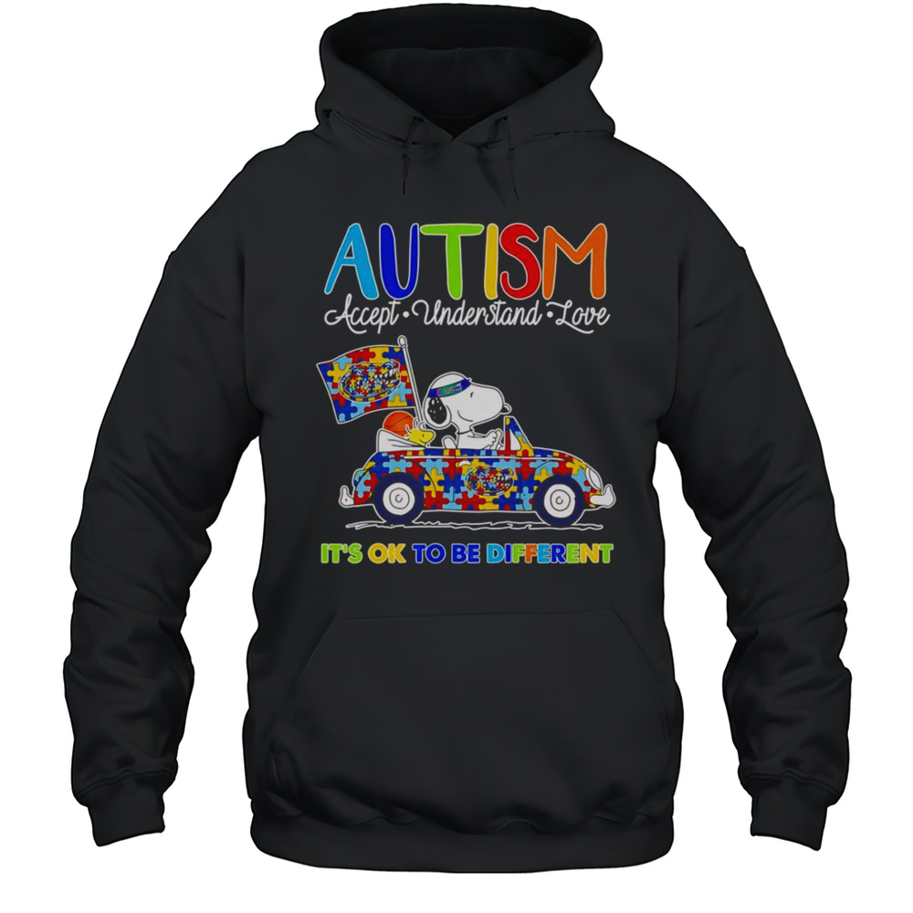 Snoopy Autism Accept Understand Love Its Ok To Be Different Florida Gators Shirt Unisex Hoodie
