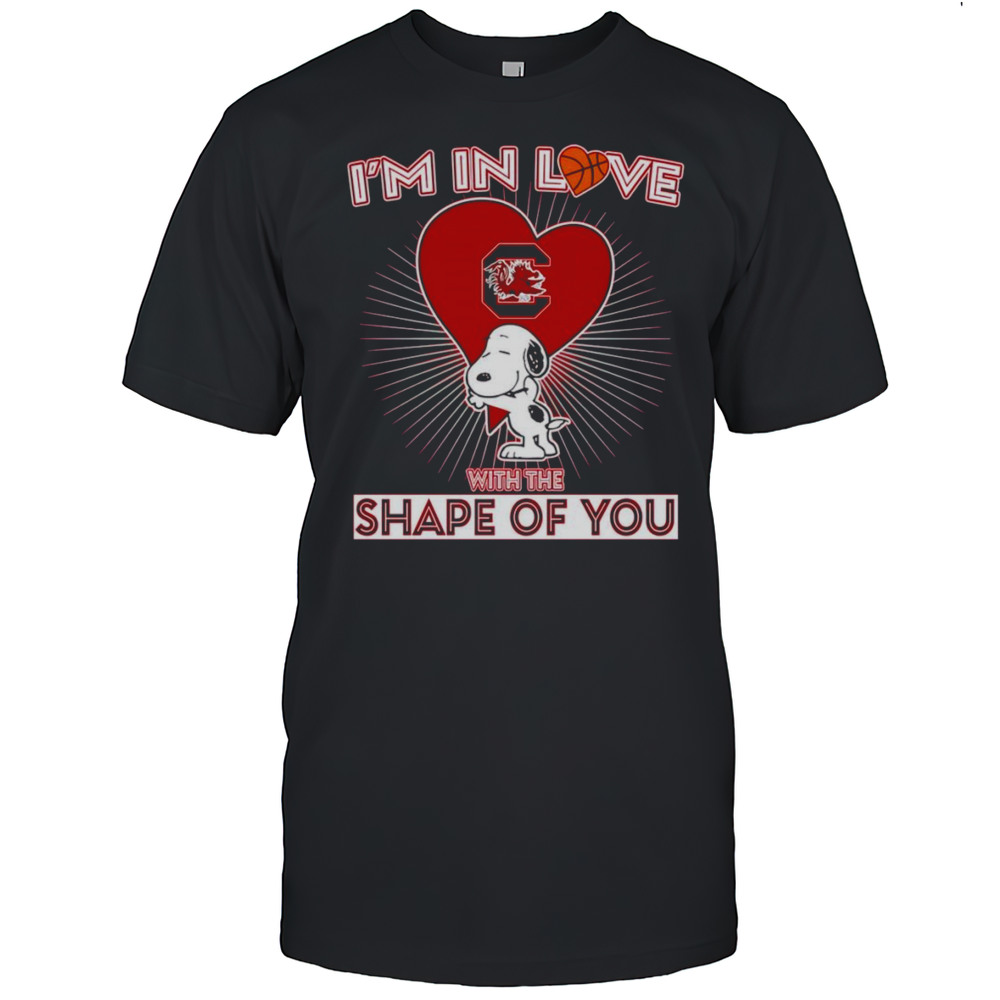 Snoopy Im In Love With The Shape Of You South Carolina Gamecocks Basketball Shirt