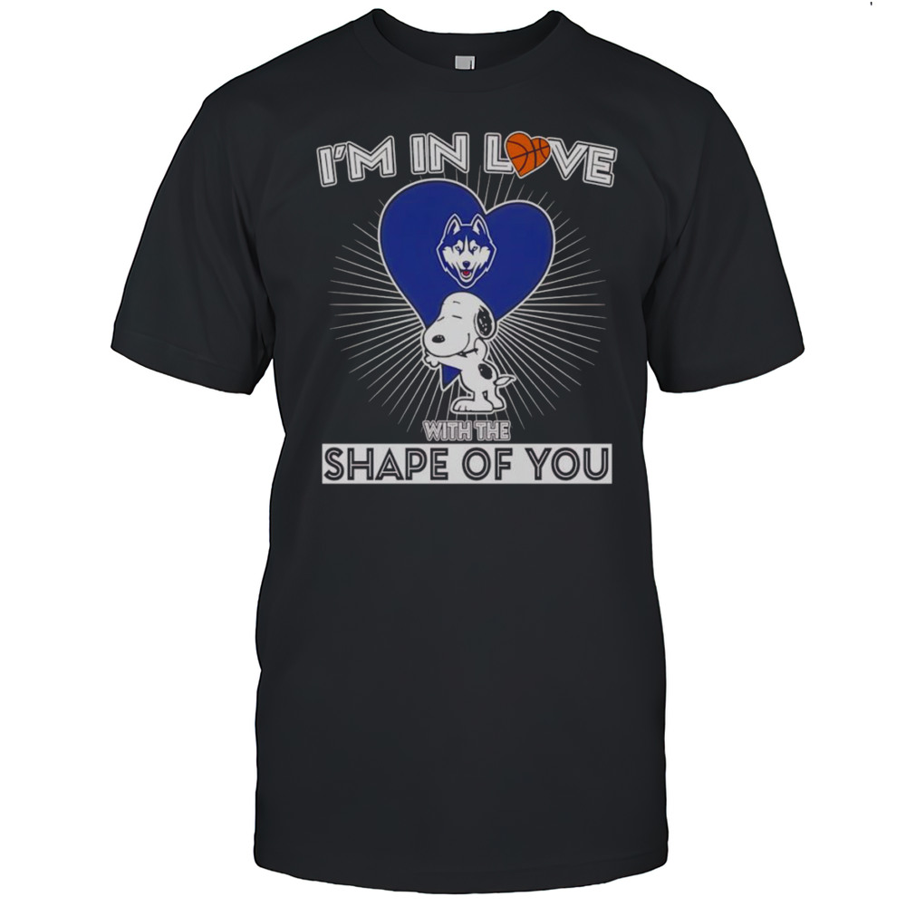 Snoopy Im In Love With The Shape Of You UConn Huskies Basketball Shirt