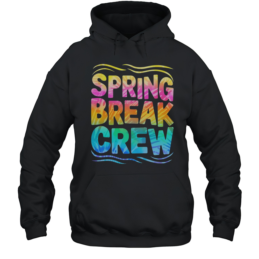 Spring Break Crew Retro Groovy 2025 Kids Boys Girls Shirt Unisex Hoodie
