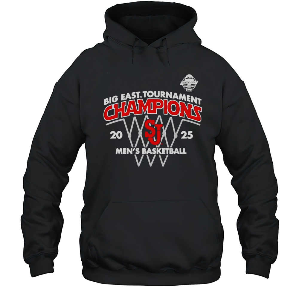 St Johns Red Storm 2025 Big East MBB Tournament Champions Shirt Unisex Hoodie