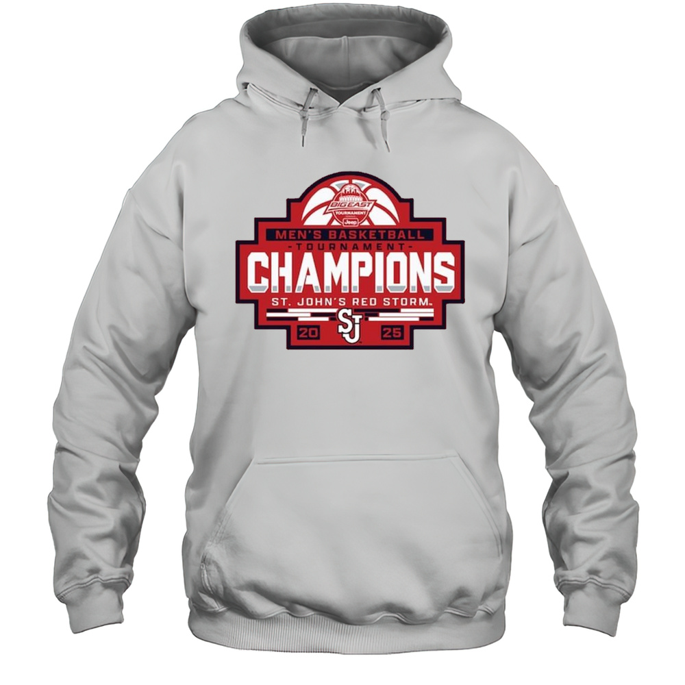 St. Johns Red Storm Big East Mens Basketball Conference Tournament Champions 2025 T-shirt Unisex Hoodie