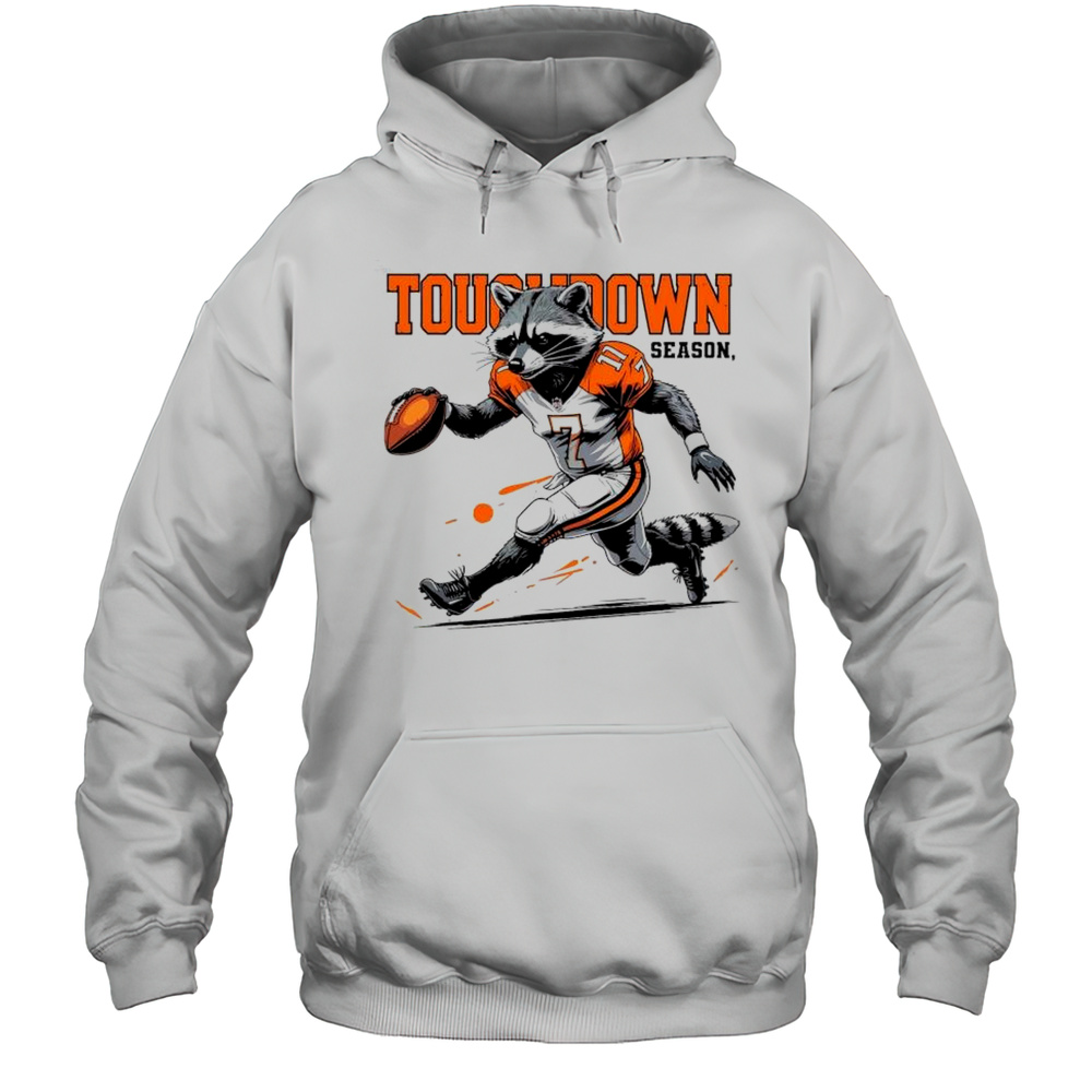 Touchdown Season Raccoon Playful Football Shirt Unisex Hoodie