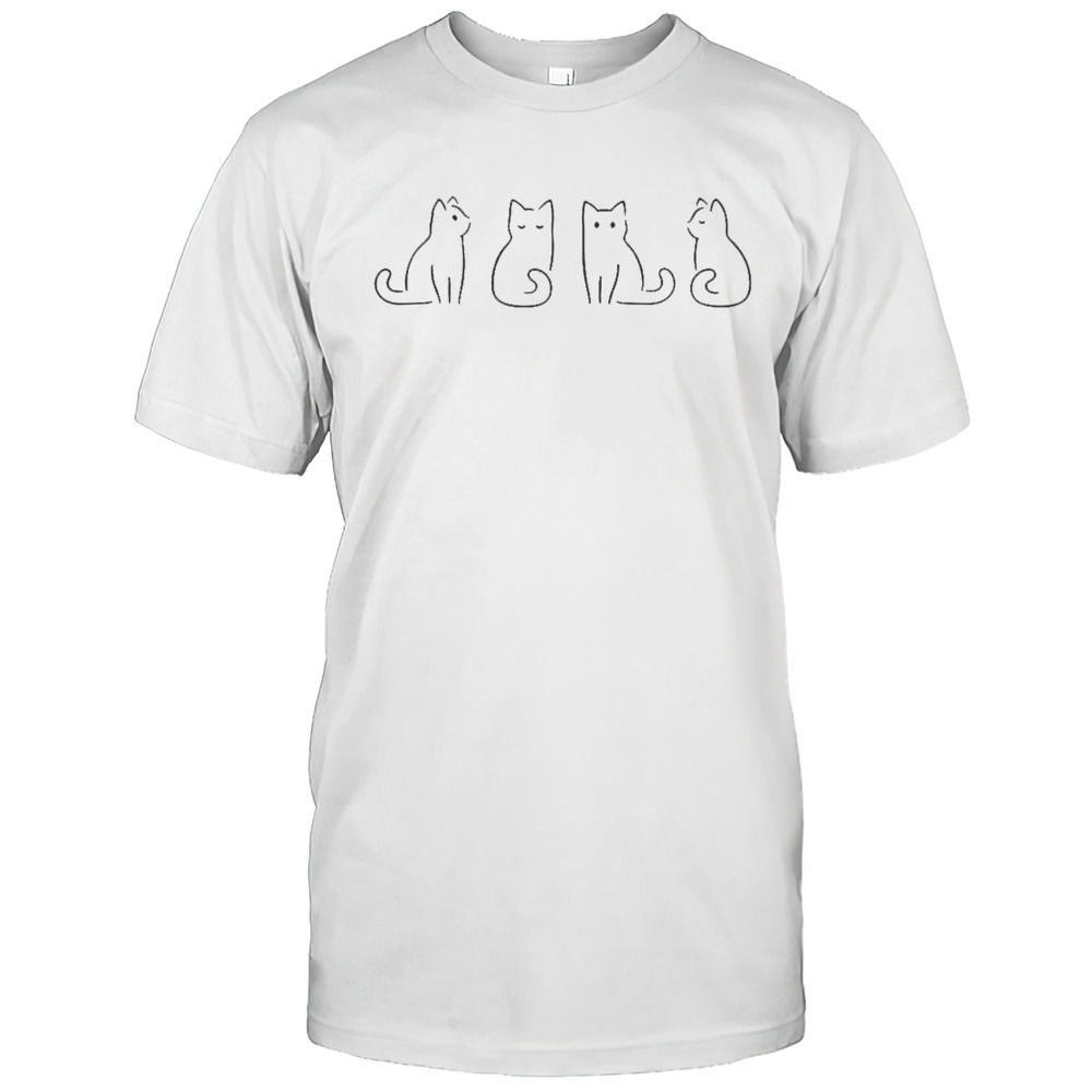 Cute Cat Poses Cat Lover Minimalist T-Shirt
