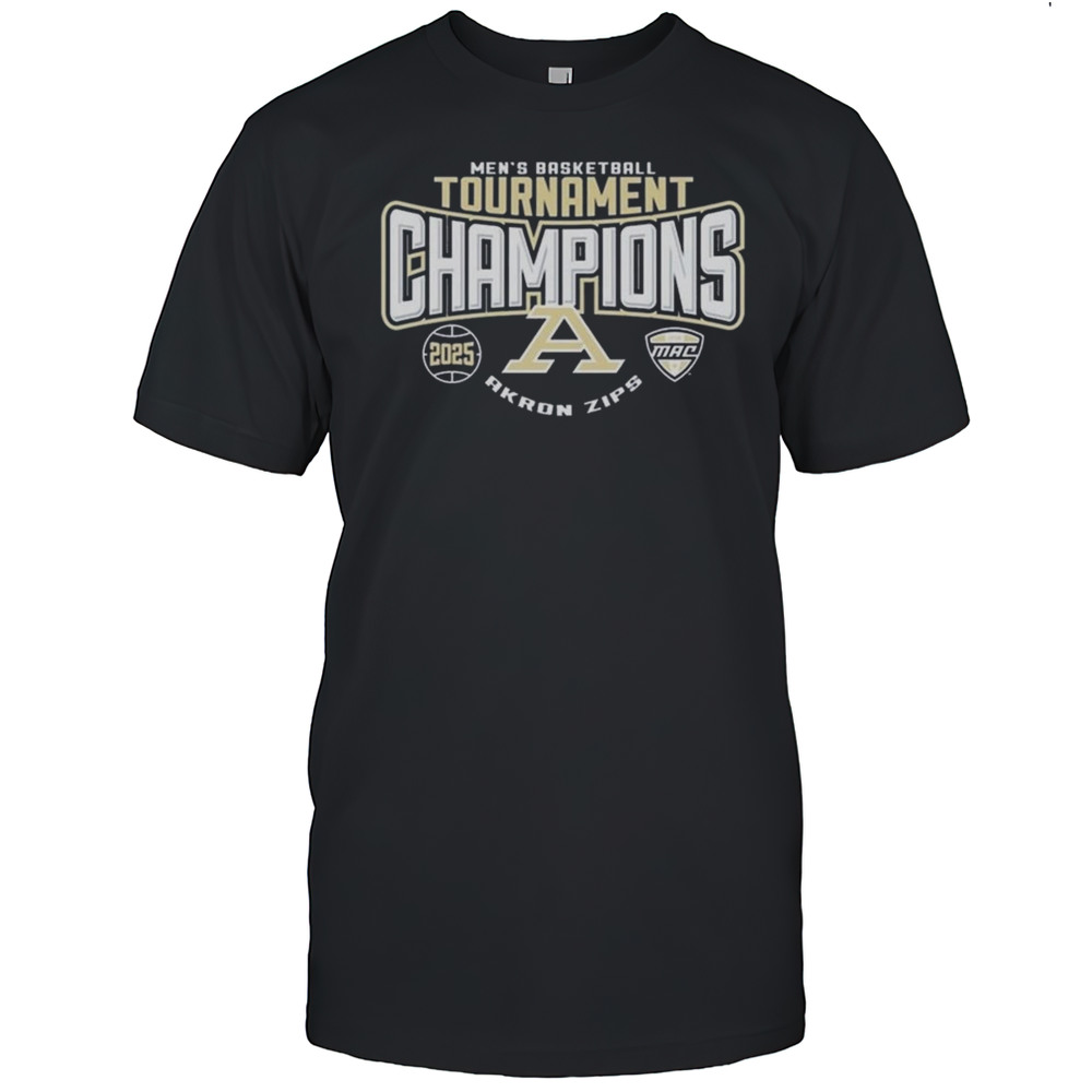 Akron Zips Navy Blue 2025 MAC Mens Basketball Tournament Champions Shirt