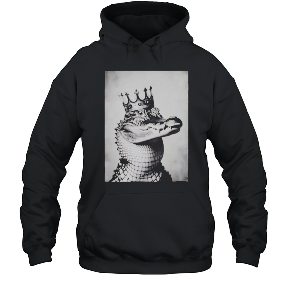 Alligator Crocodile With King Crown Queen T-shirt Unisex Hoodie