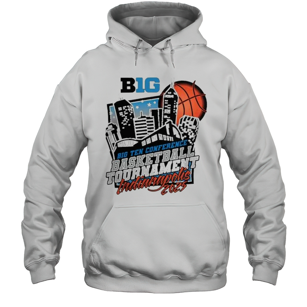 Big Ten Conference Basketball Tournament Indianapolis 2025 City Skyline Shirt Unisex Hoodie