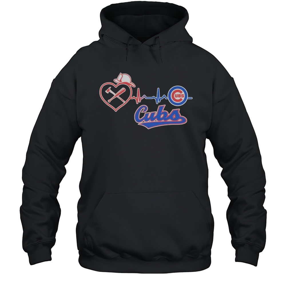 Chicago Cubs Heartbeat Firefighters T-shirt Unisex Hoodie