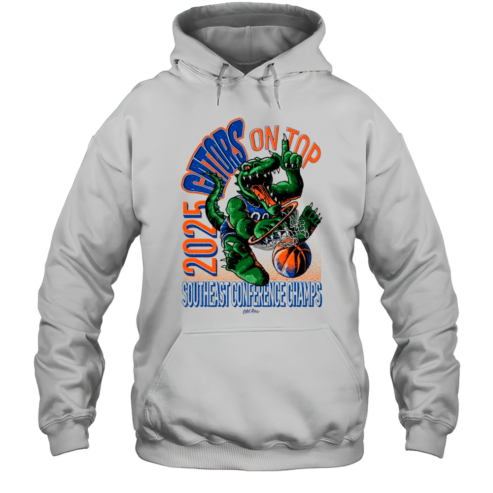 Florida Gators On Top Southeast Conference Basketball Champs Mascot 2025 Painting T-shirt Unisex Hoodie