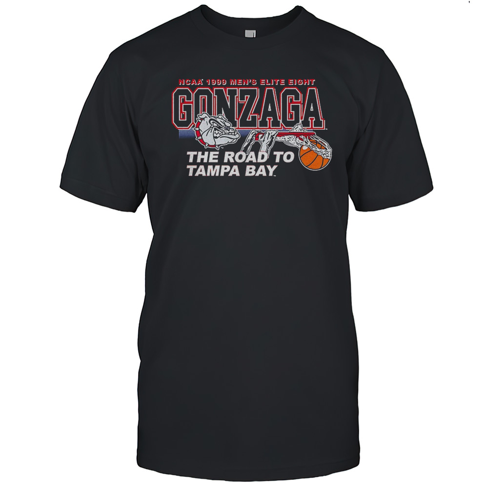 Gonzaga Bulldogs Mens Basketball NCAA 1999 Elite Eight The Road To Tampa Bay Shirt