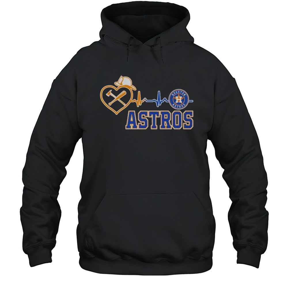 Houston Astros Heartbeat Firefighter T-shirt Unisex Hoodie