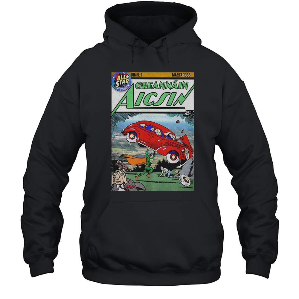 Irish Language Action Comic Shirt Unisex Hoodie