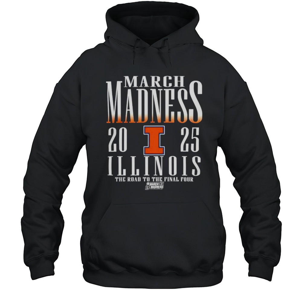 March Madness 2025 Illinois Fighting Illini The Road To The Final Four Logo Shirt Unisex Hoodie