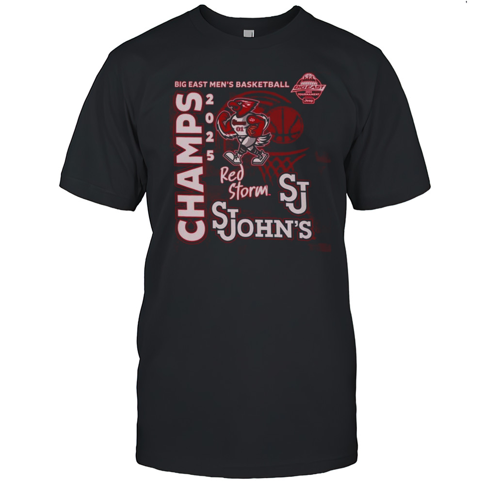 Red St. Johns Red Storm 2025 Big East Mens Basketball Conference Tournament Champions Shirt