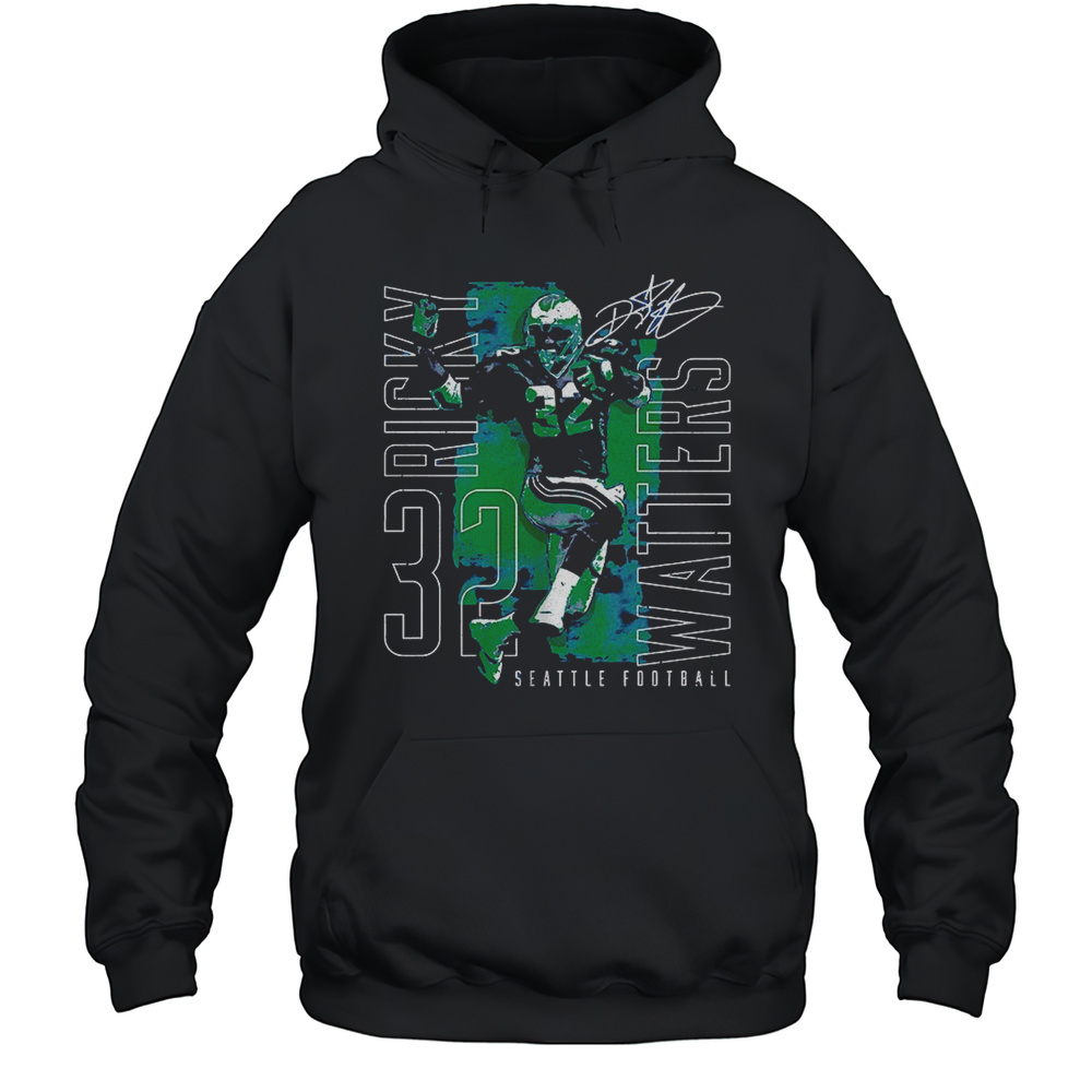 Ricky Watters Seattle Seahawks NFL Football Outline Name Signature Vintage Shirt Unisex Hoodie