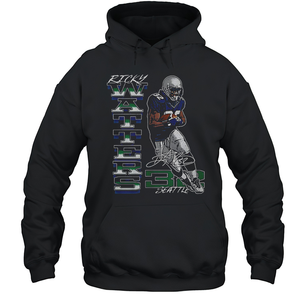 Ricky Watters Seattle Seahawks NFL Football Player Signature Retro Shirt Unisex Hoodie