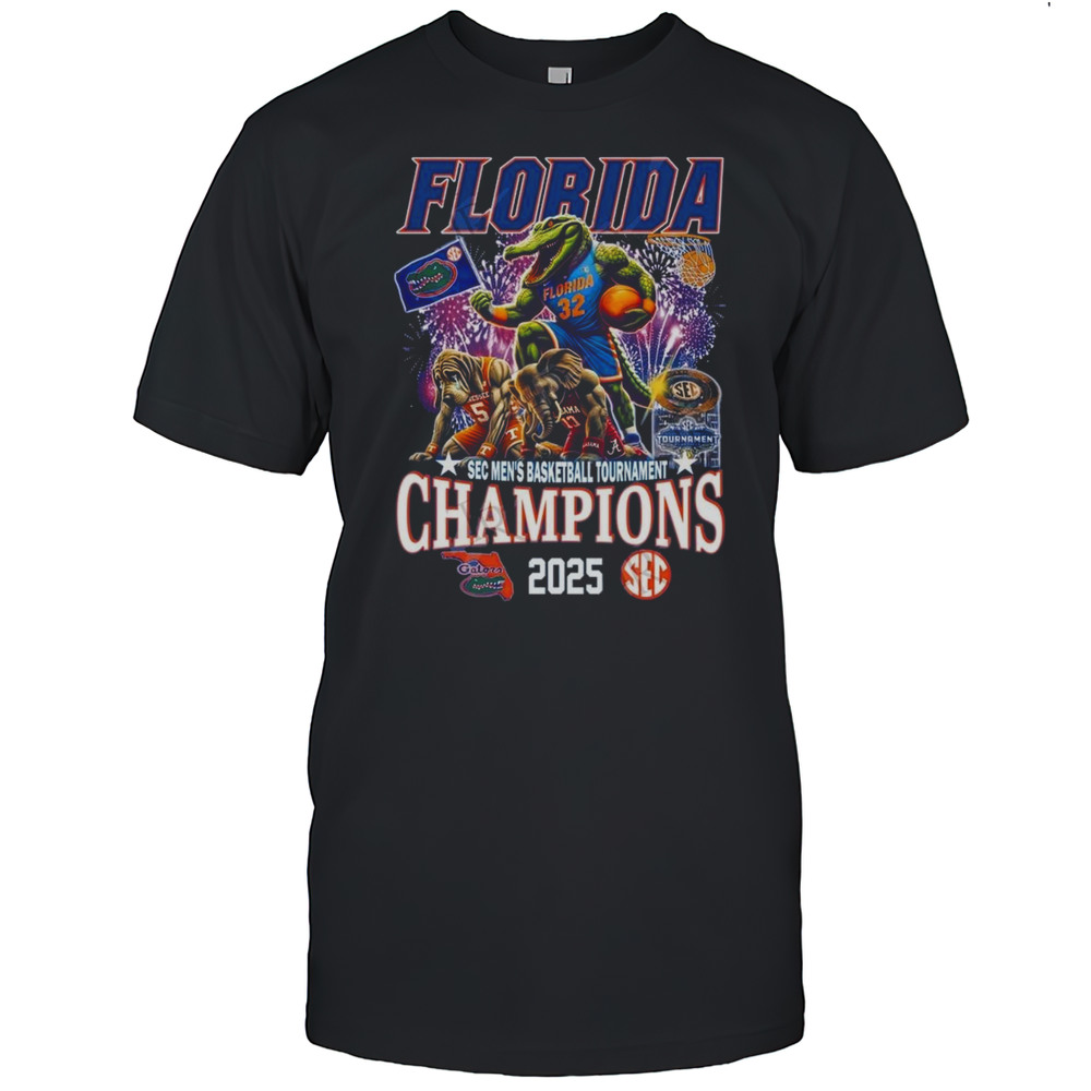 2025 SEC Mens Basketball Tournament Champions Florida Gators Mascot Shirt