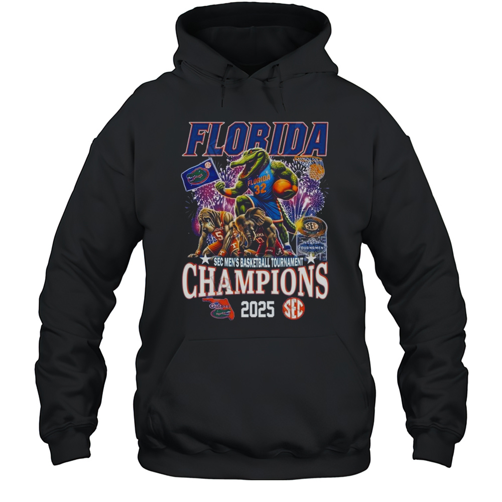2025 SEC Mens Basketball Tournament Champions Florida Gators Mascot Shirt Unisex Hoodie