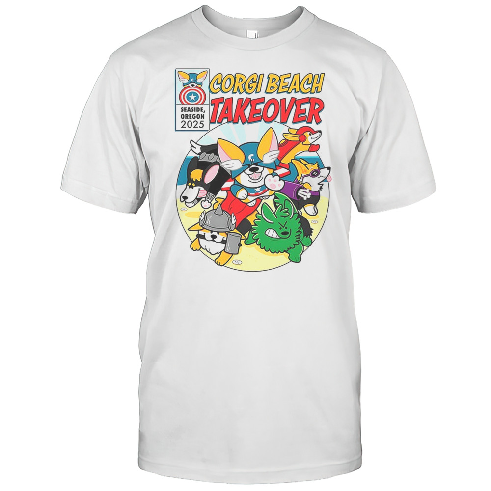 Corgi Beach Takeover Avengers Shirt