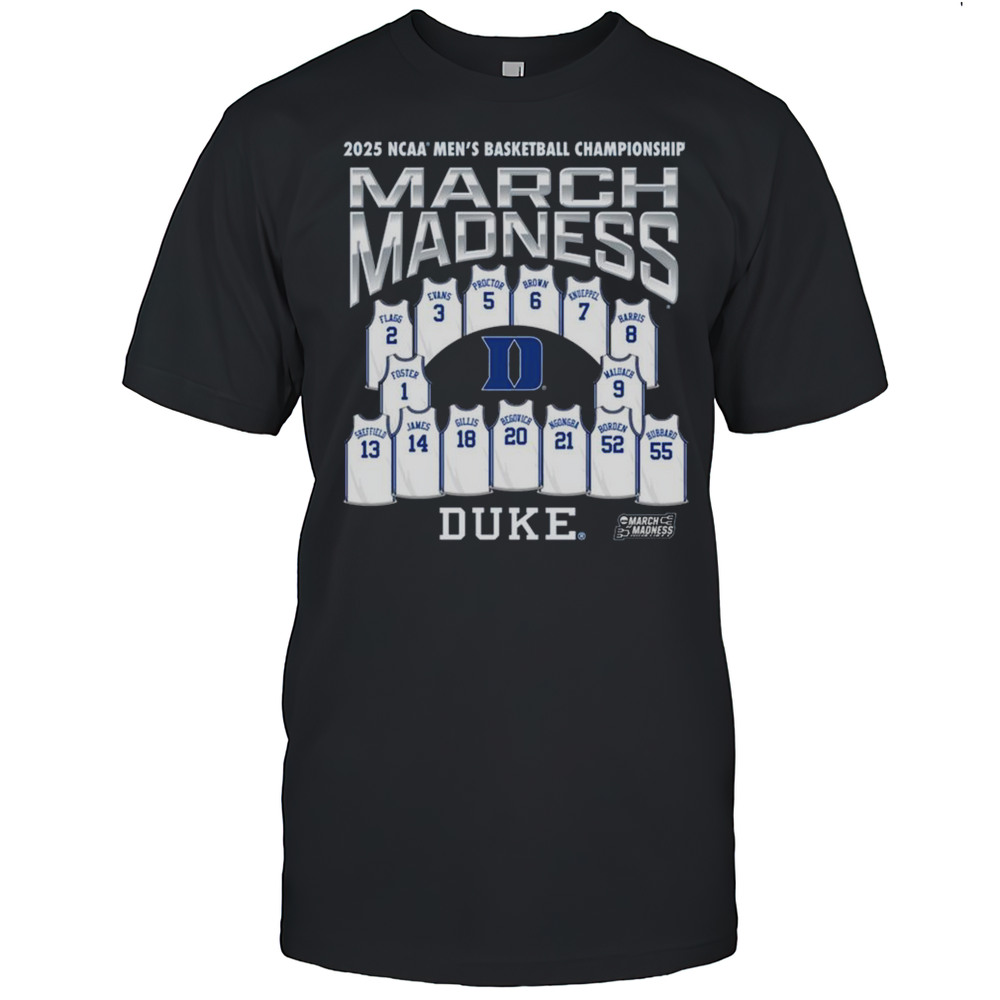 Duke Blue Devils NCAA Mens Basketball Championship Jersey Team March Madness 2025 Logos T-shirt