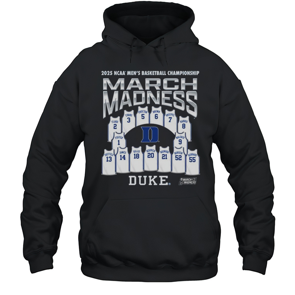 Duke Blue Devils NCAA Mens Basketball Championship Jersey Team March Madness 2025 Logos T-shirt Unisex Hoodie