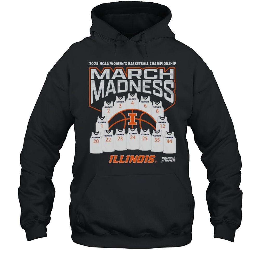 Fighting Illini NCAA 2025 Division I Womens Basketball Championship Jersey March Madness T-shirt Unisex Hoodie
