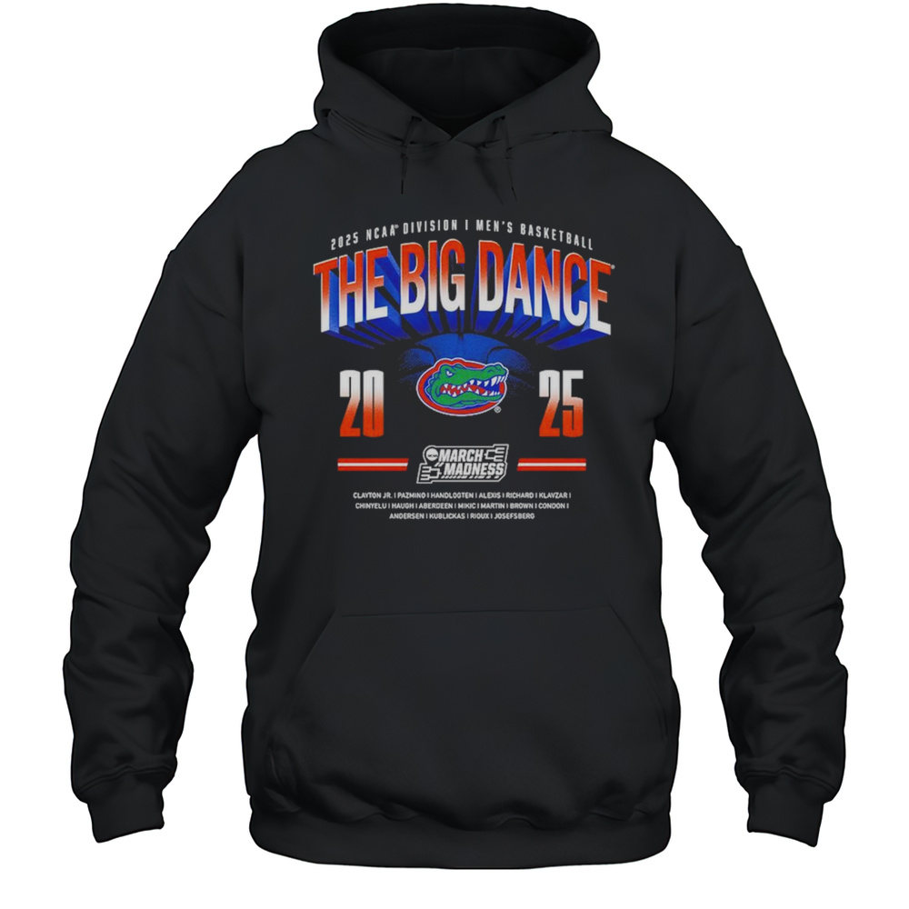 Florida Gators NCAA Division I Mens Basketball The Big Dance March Madness Clayton Jr. Pazmino 2025 Logos T-shirt Unisex Hoodie