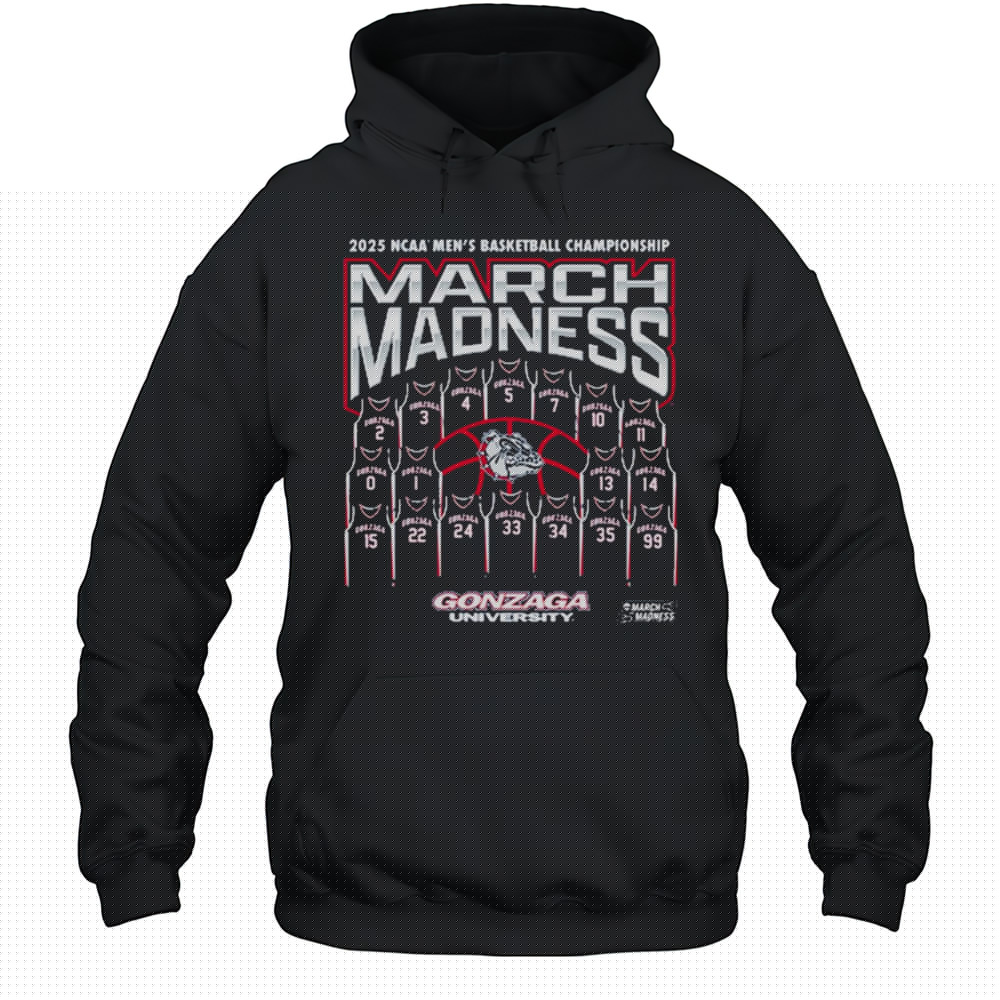 Gonzaga Bulldogs University NCAA 2025 Division I Mens Basketball Championship Jersey March Madness T-shirt Unisex Hoodie