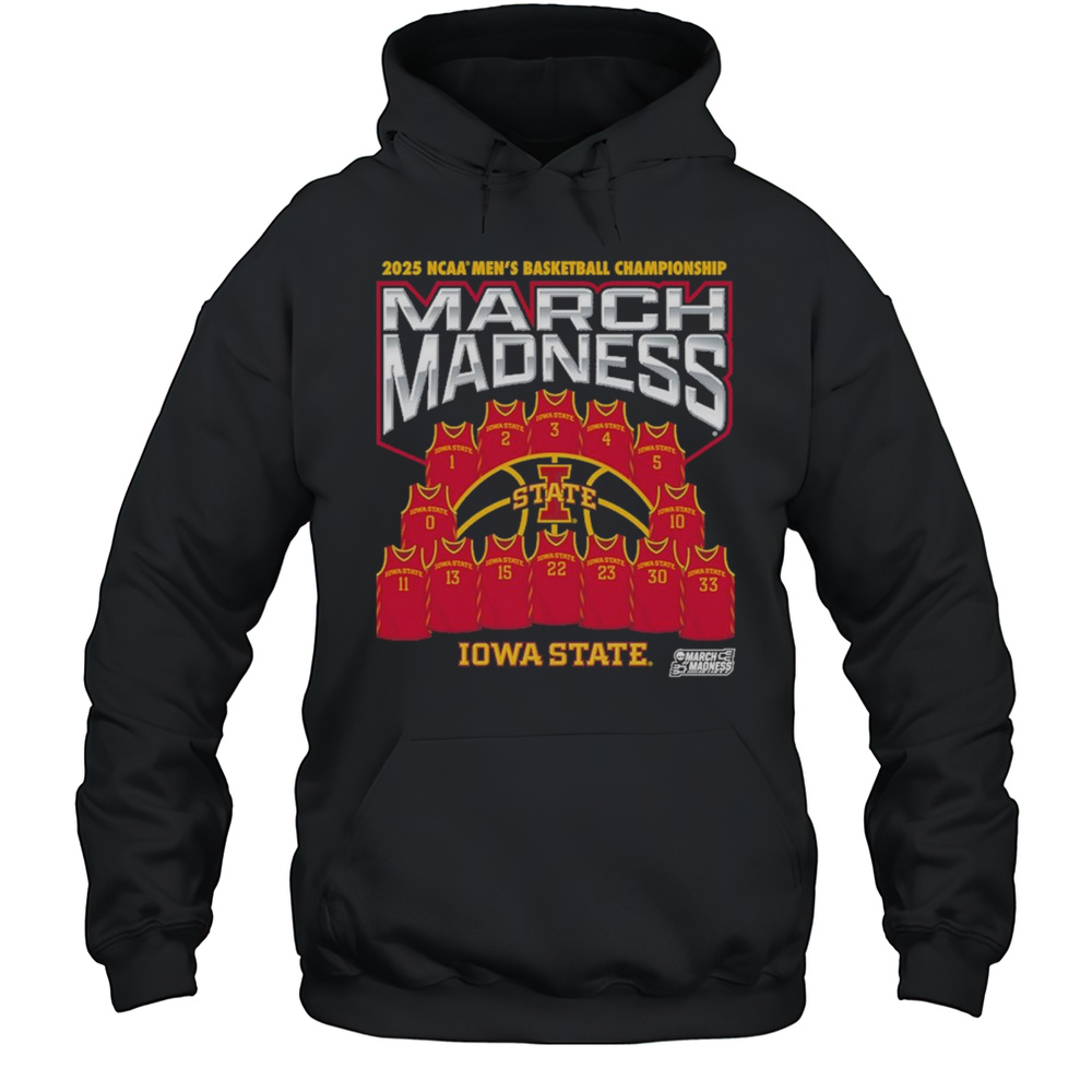 Iowa State Cyclones NCAA Mens Basketball Championship Jersey Team March Madness 2025 Logos T-shirt Unisex Hoodie
