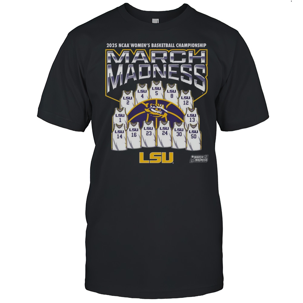 LSU Tigers NCAA Womens Basketball Championship Jersey Team March Madness 2025 Logos T-shirt