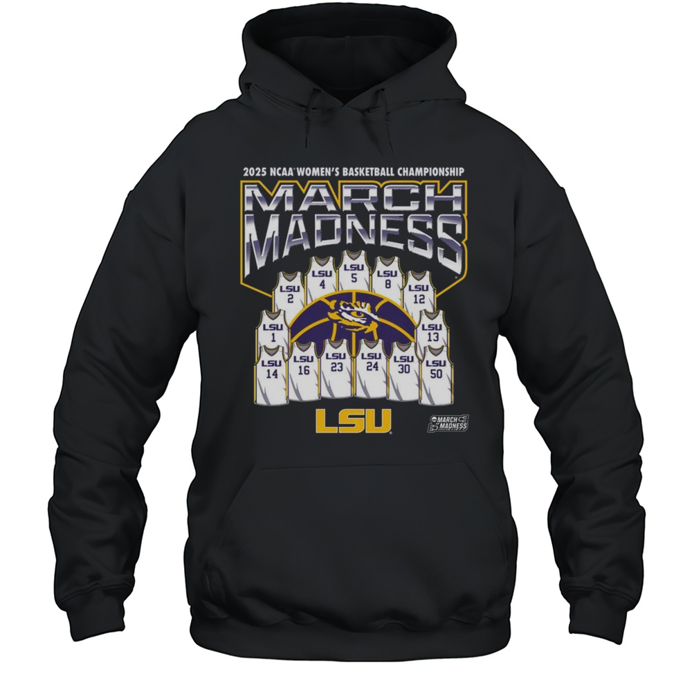 LSU Tigers NCAA Womens Basketball Championship Jersey Team March Madness 2025 Logos T-shirt Unisex Hoodie