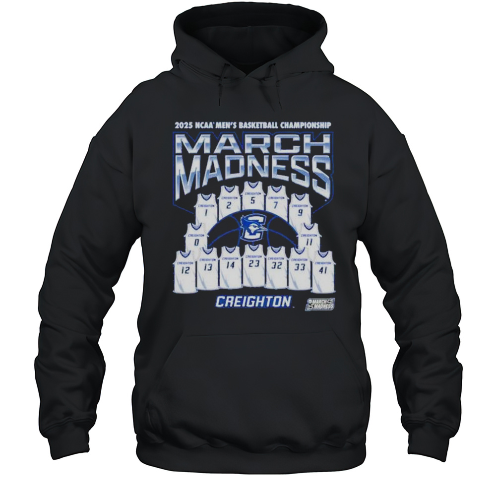 March Madness Creighton Bluejays Jersey 2025 NCAA Mens Basketball Champions Shirt Unisex Hoodie