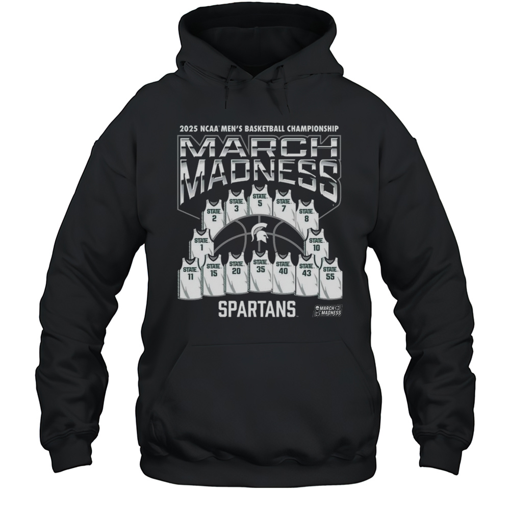 Michigan State Spartans NCAA Mens Basketball Championship Jersey Team March Madness 2025 Logos T-shirt Unisex Hoodie