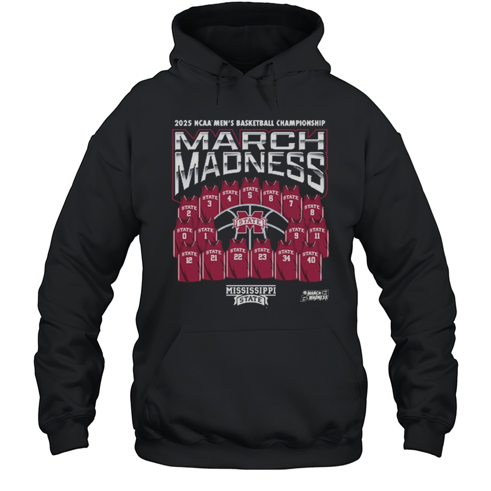 Mississippi State Bulldogs NCAA 2025 Division I Mens Basketball Championship Jersey March Madness T-shirt Unisex Hoodie