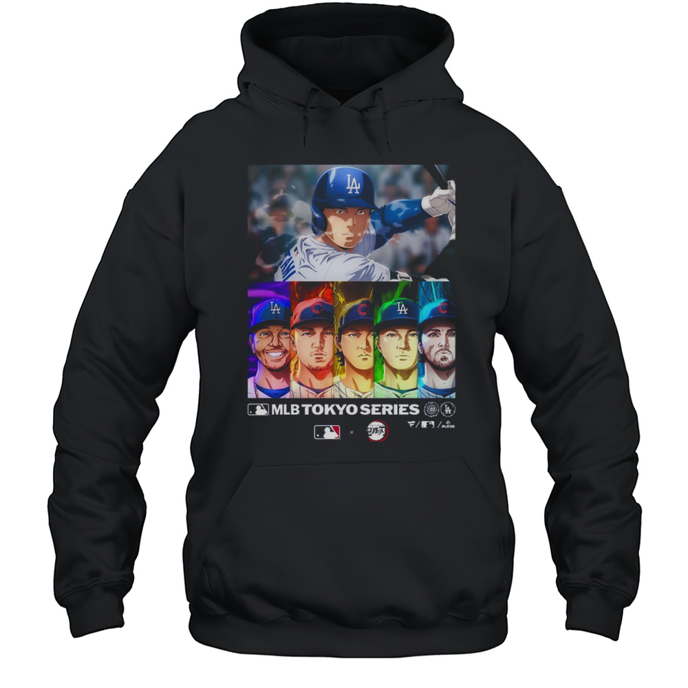 MLB X Demon Slayer Collaboration Los Angeles Dodgers Vs Chicago Cubs Players Tokyo Series Opening Game Anime T-shirt Unisex Hoodie