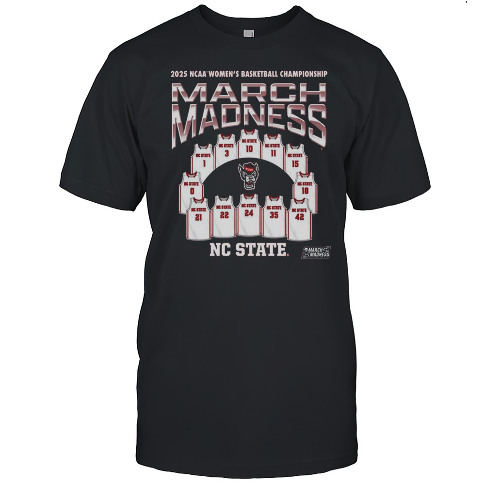 NC State Wolfpack NCAA Womens Basketball Championship Jersey Team March Madness 2025 Logos T-shirt