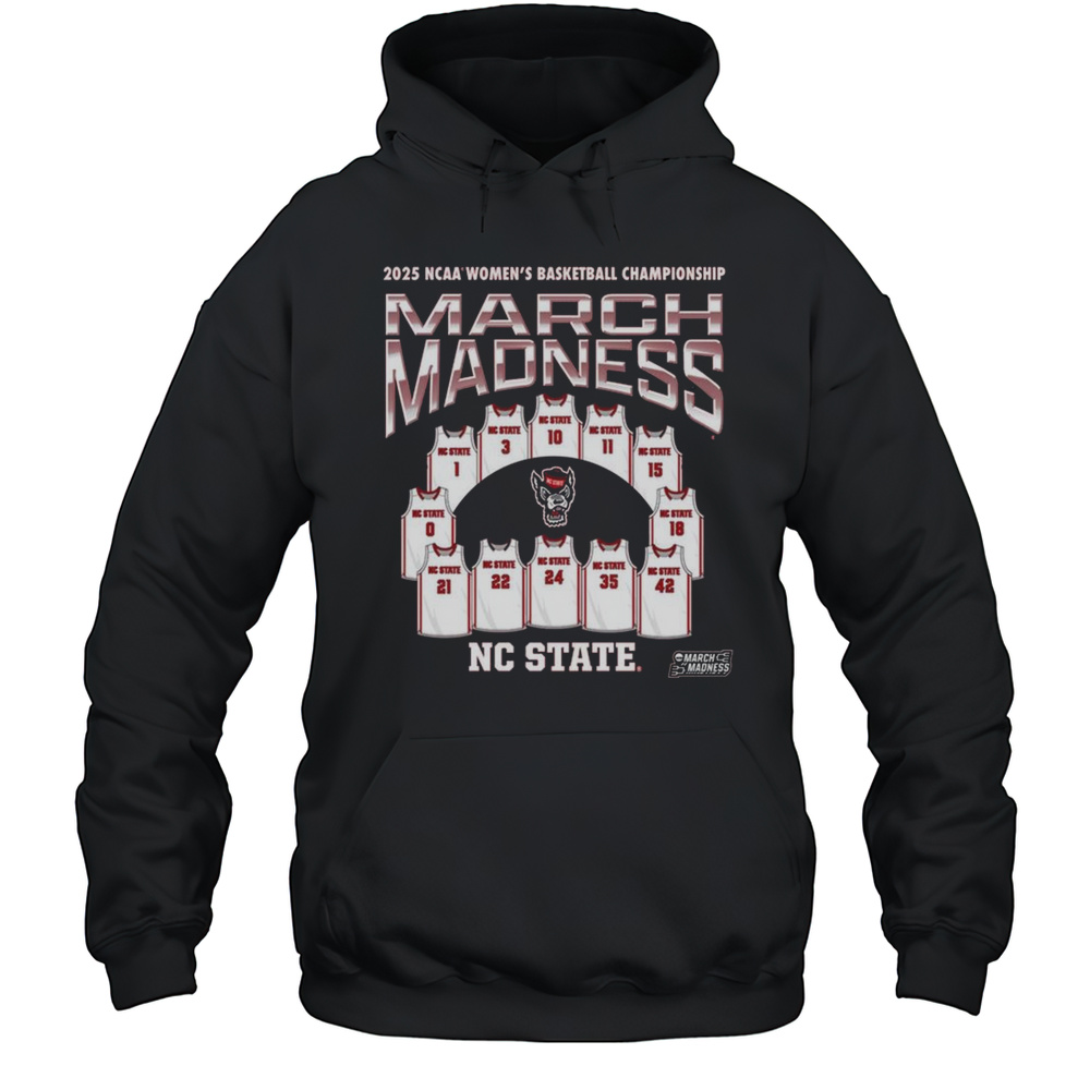 NC State Wolfpack NCAA Womens Basketball Championship Jersey Team March Madness 2025 Logos T-shirt Unisex Hoodie