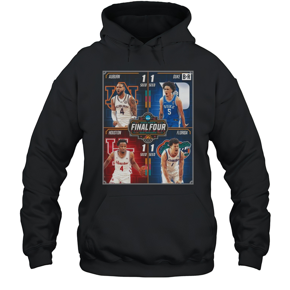 NCAA 2025 Mens Final Four San Antonio March Madness Bracket Is Set Auburn Duke Houston Florida T-shirt Unisex Hoodie