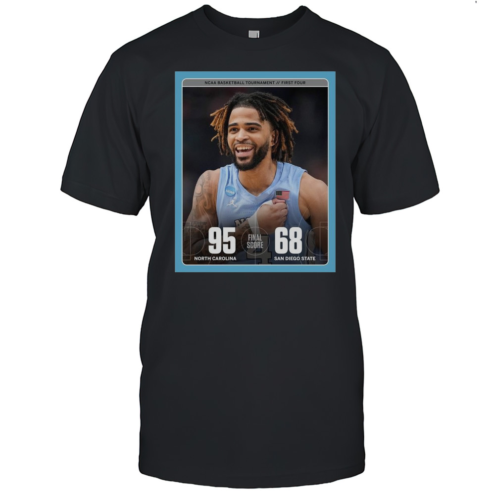 Poster North Carolina Tar Heels Vs San Diego State Aztecs Final Tour 95  68 NCAA Basketball Tournament T-shirt