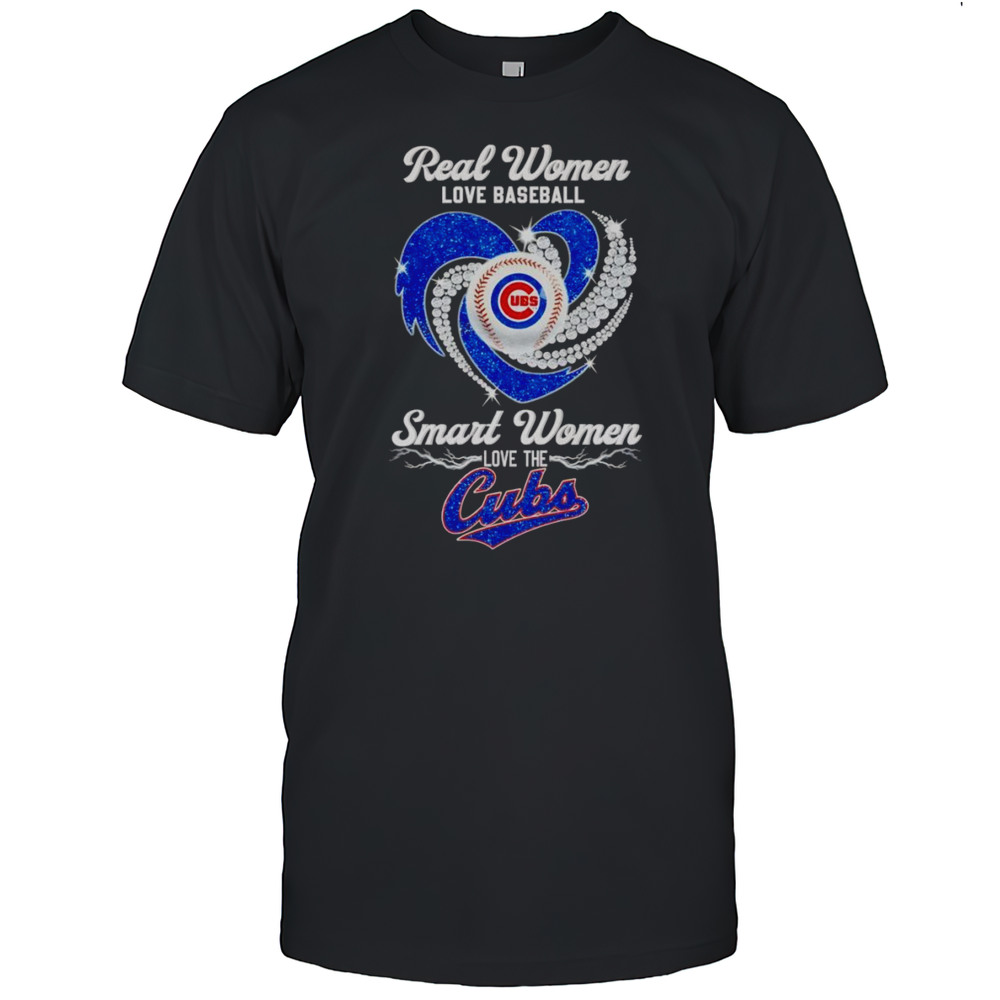 Real Women Love Baseball Smart Women Love The Chicago Cubs Diamond Shirt