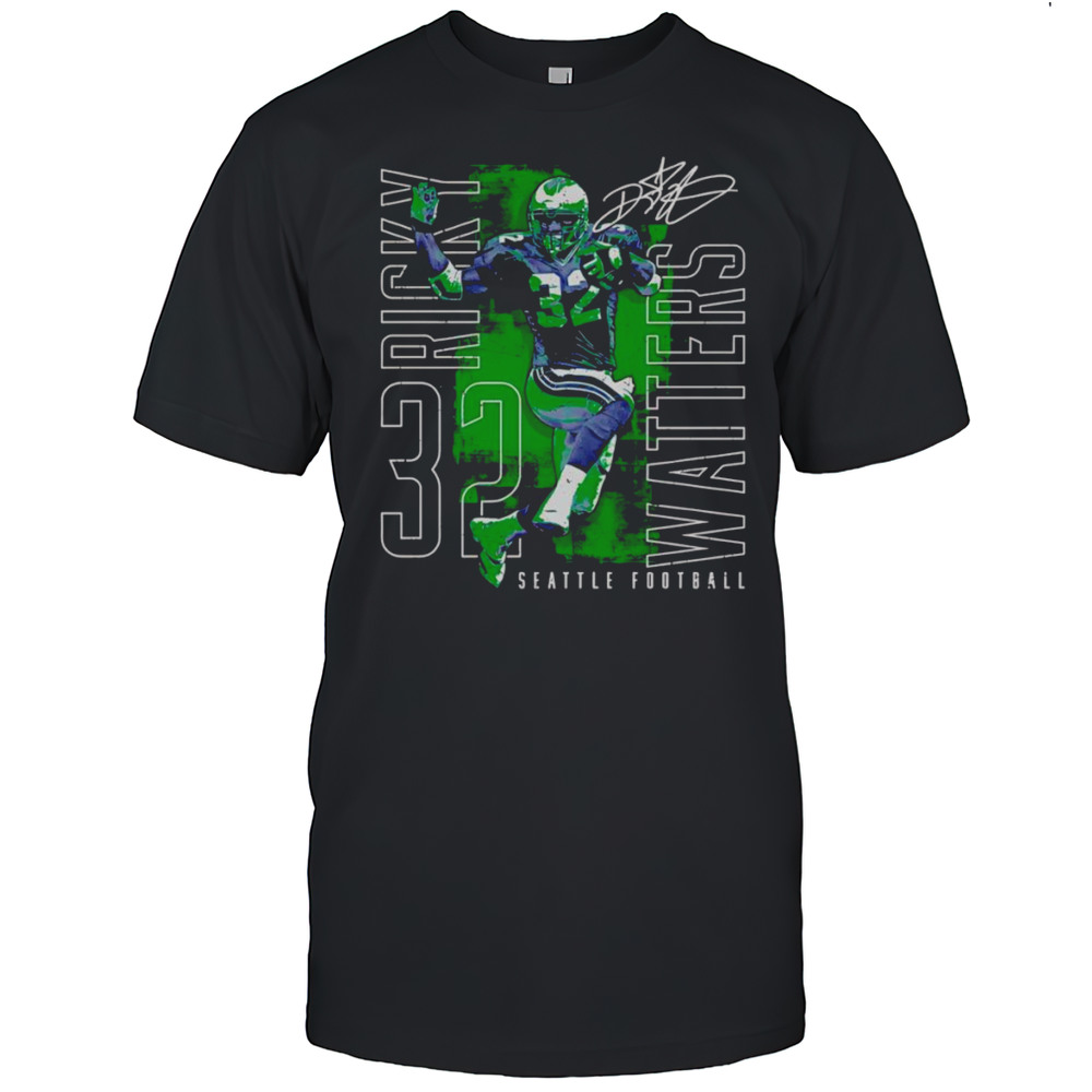 Ricky Watters Seattle Football Outline Name Shirt
