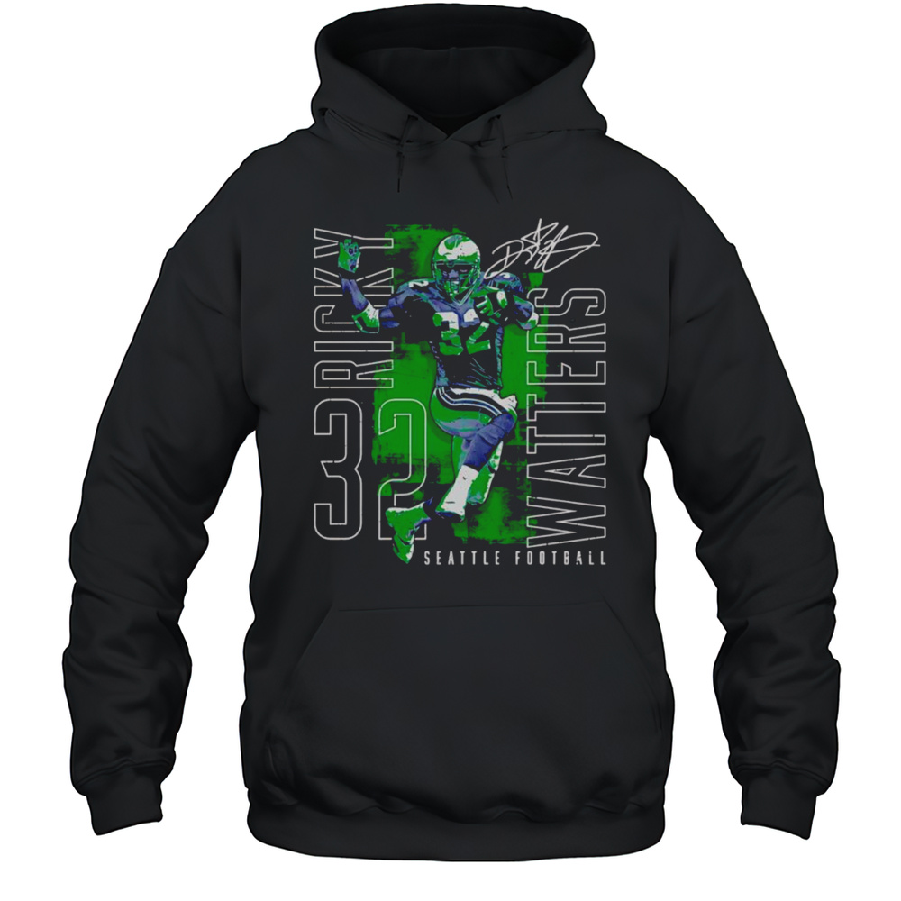 Ricky Watters Seattle Football Outline Name Shirt Unisex Hoodie