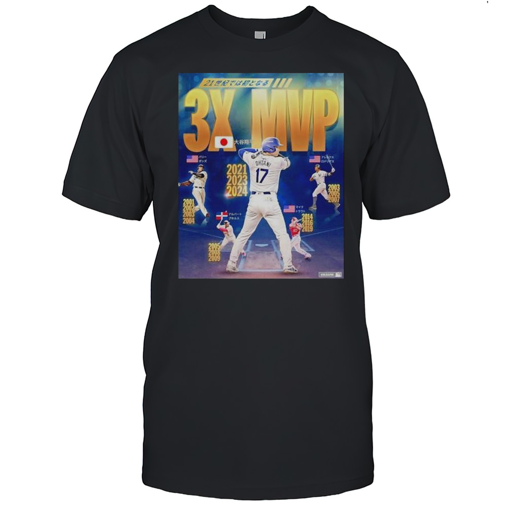 Shohei Ohtani Los Angeles Dodgers 3X MVP Shirt