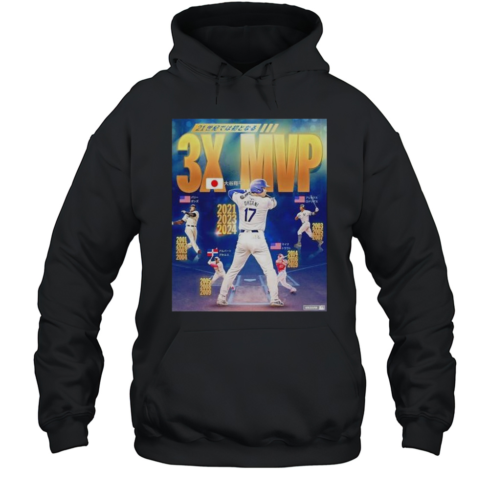 Shohei Ohtani Los Angeles Dodgers 3X MVP Shirt Unisex Hoodie