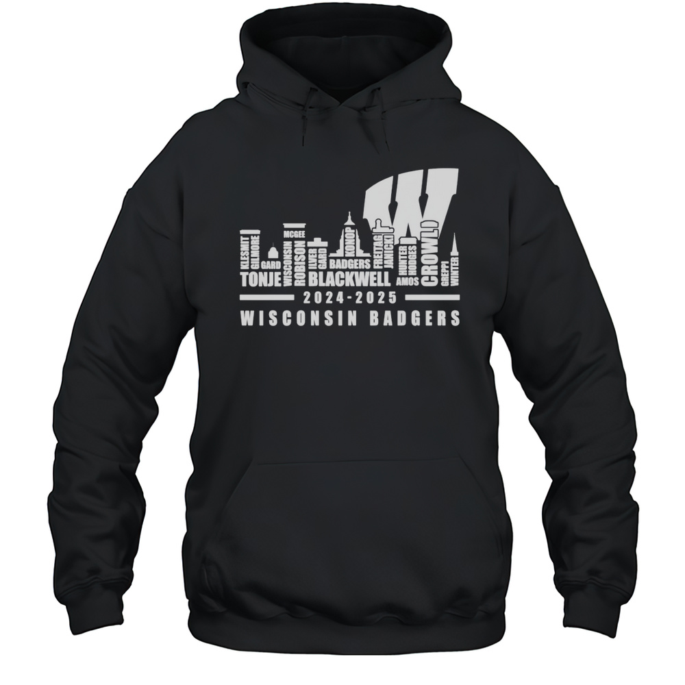 Skyline City 2024 2025 Wisconsin Badgers Players Name Shirt Unisex Hoodie