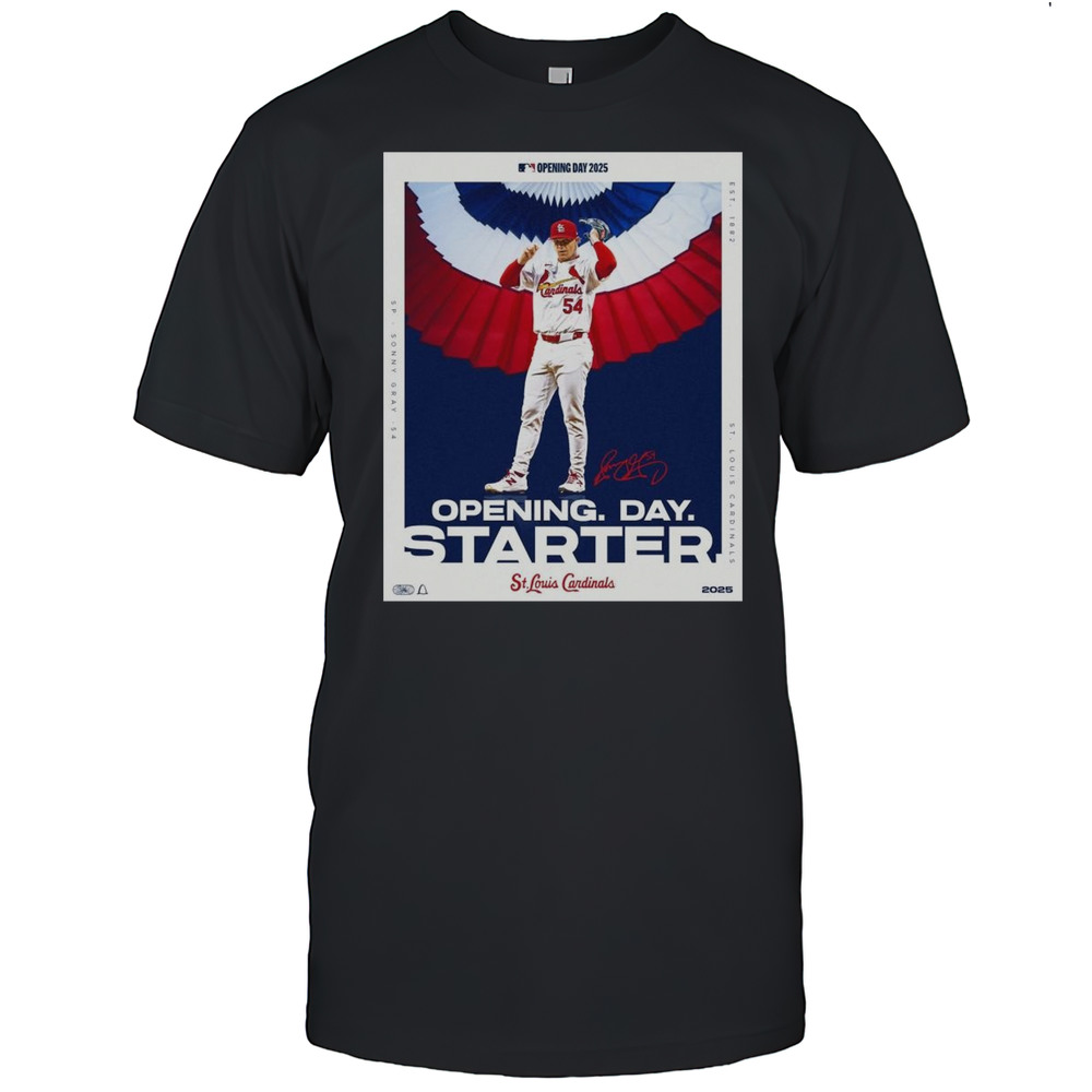 St. Louis Cardinals Baseball Sonny Gray MLB Opening Day 2025 Starter Signature T-shirt