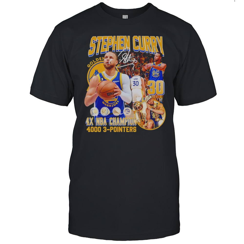 Stephen Curry 4x NBA Champion 4000 3-pointers Signature Shirt