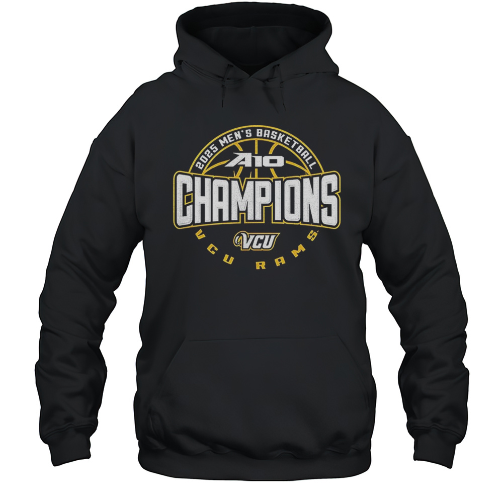 VCU Rams 2025 Atlantic 10 Mens Basketball Conference Tournament Champions Shirt Unisex Hoodie