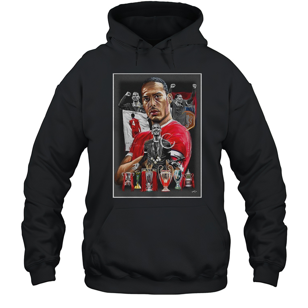 Virgil Van Dijk Featuring All His Trophies He Won Shirt Unisex Hoodie