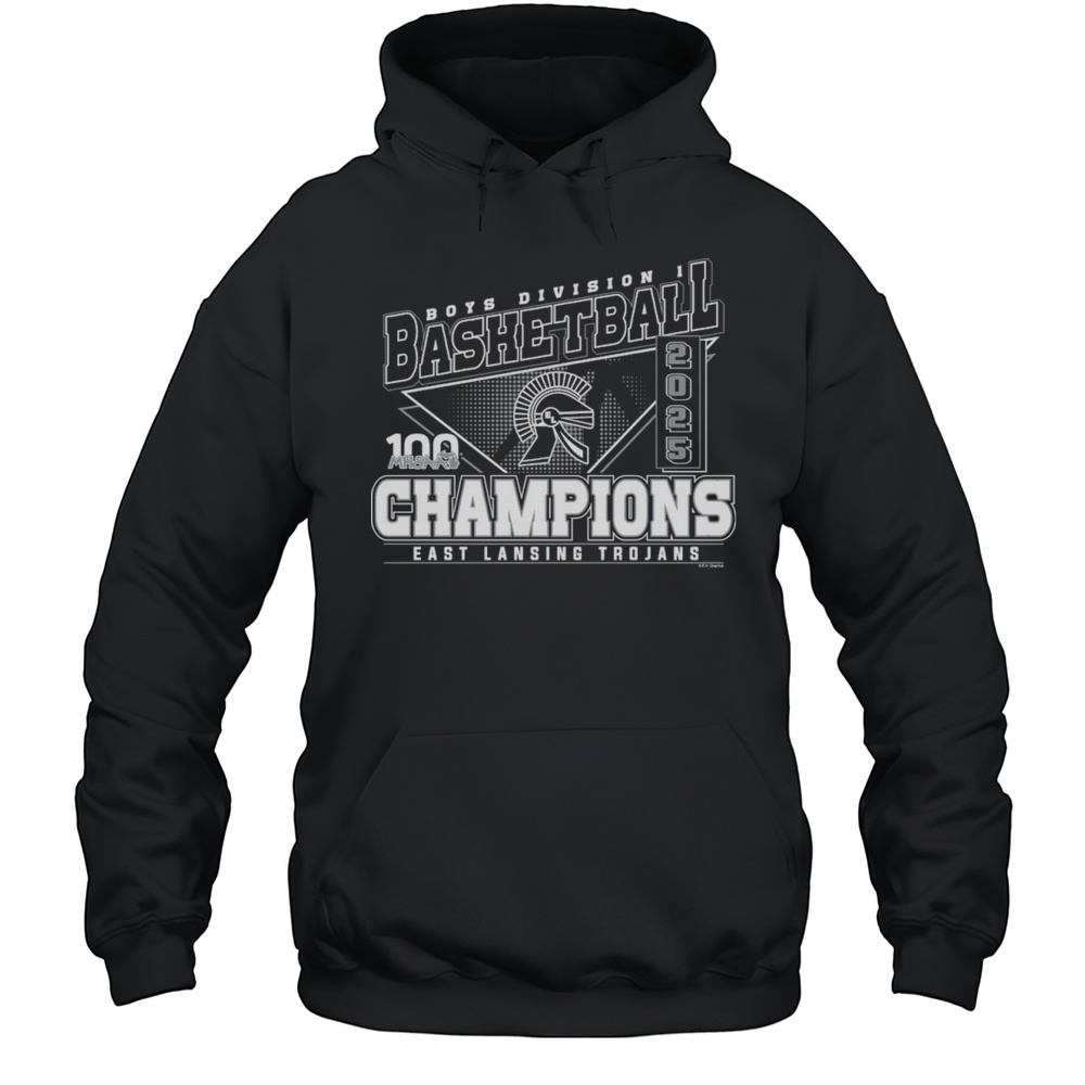 2025 MHSAA Boys Basketball D1 Champions East Lansing Trojans Shirt Unisex Hoodie